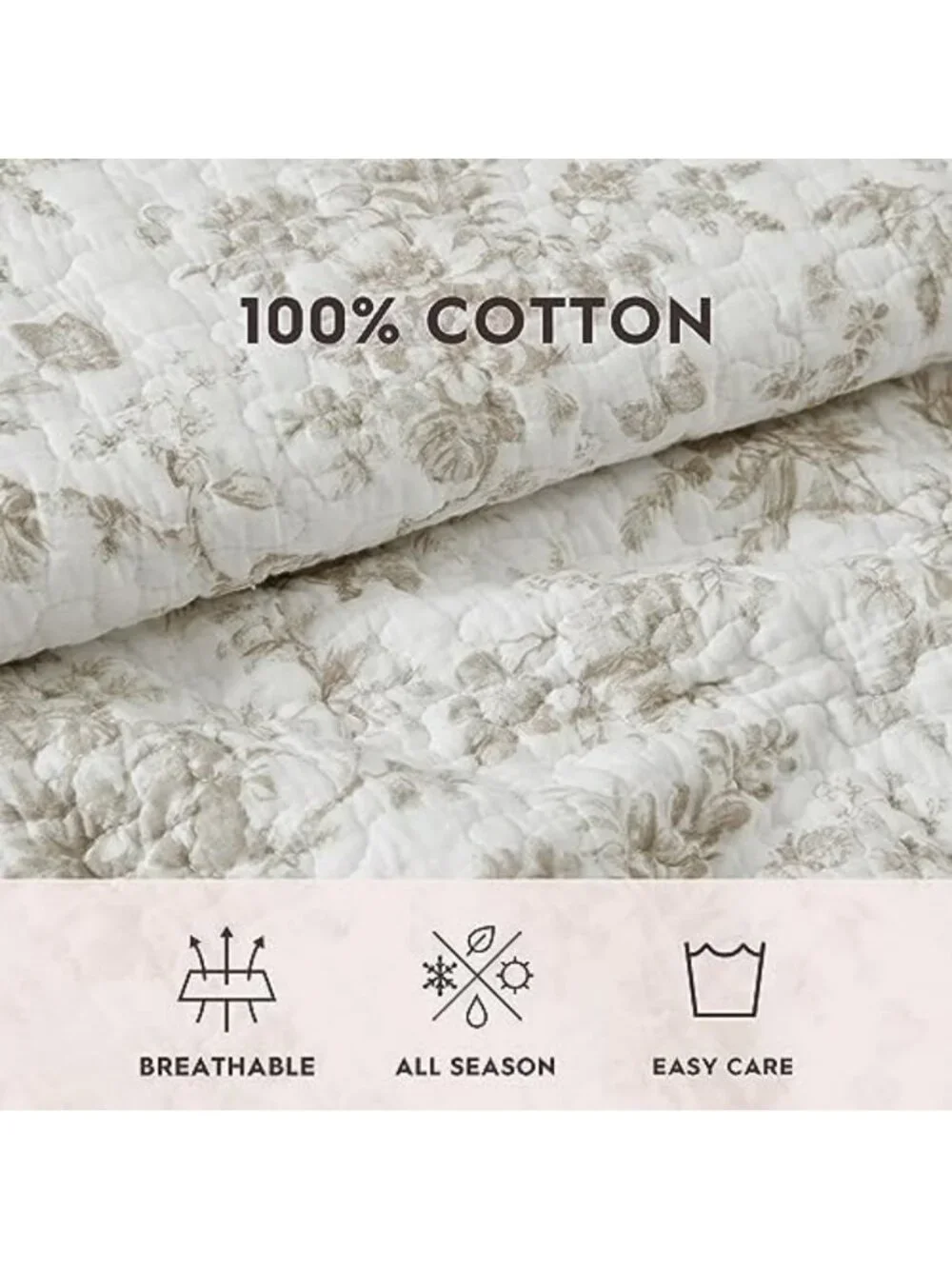 Reversible Twin Quilt Set - 100% Cotton, Soft & Cozy with Matching Sham